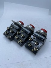Lot Of 3 Siemens Contact Blocks With Red Push Button 600V 3SA01