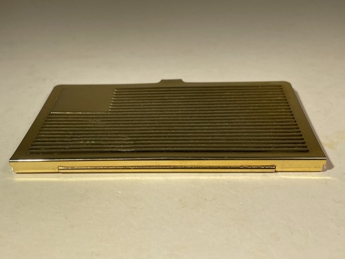 Vintage Metal Gold Tone Plate Business Card Holder with Name Engraving Plate - Picture 5 of 24