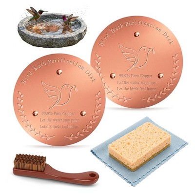 Vogeltränke Kupferscheibe & Pflege 5er Set, inkl. 2er Pack 1mm Kupfer