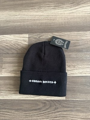 Chrome Hearts Black Beanie Embroidered Lips & Horseshoe Logo