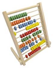 Wooden Counting Frame Abacus for Kids Math Learning - 10 Rows, 8-Inch