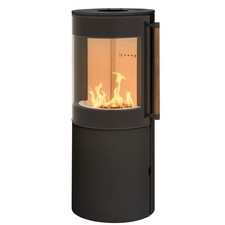 H&M Kaminofen MONO 3.0 rund Stahl schwarz mit Reelinggriff Kamin Ofen Heizofen