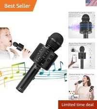 Versatile Wireless Karaoke Microphone with Adjustable FM Radio  Noise Reduction