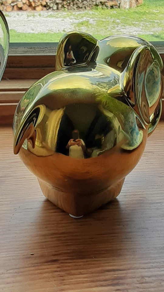 ELEPHANT Gold MCM Abstract Style Ceramic for Bookcase, Shelf, Desk - Image 4 of 4