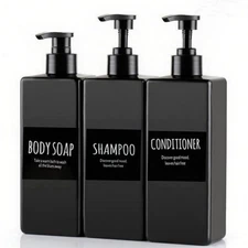 3 Pack 16.9oz Refillable Shampoo and Conditioner Dispenser Conditioner Bottles