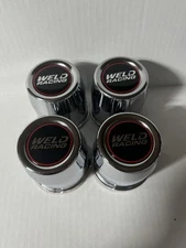 4  STEEL CENTER CAPS 5 LUG WELD RACING WHEELS  DRAG LITE PRO STAR   3.17 " OD