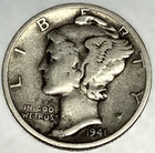 1941-S Mercury Dime 10c Circulated 90% Silver US Silver Coin- 2414
