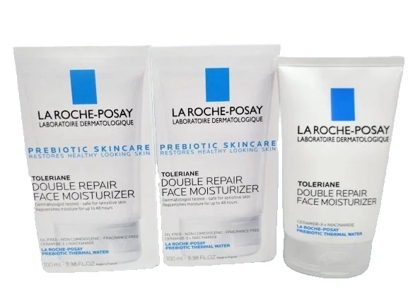 LA ROCHE POSAY TOLERIANE DOUBLE REPAIR FACE MOISTURIZER 3.38 OZ EXP:10/2028 2PC