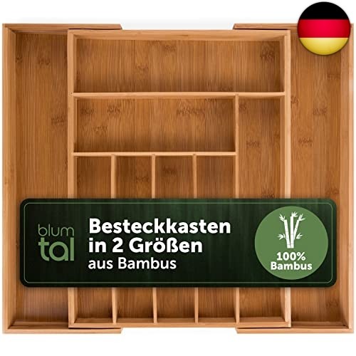 Blumtal Besteckkasten Schublade Aus Bambus - GrößEnverstellbarer S-image