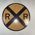 Railroad Crossing Tin Metal Sign 12” Vintage Look Brand New Round