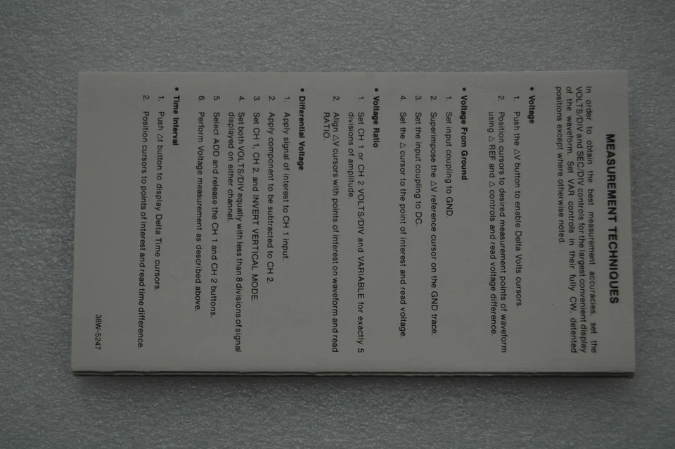 Tektronix 2445 and 2465 Oscilloscopes Pocket Guide Parts Number: 070-4180-00 - Image 4 of 4
