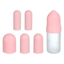 5pcs 0.88"/1.1"/1.6" Dia Travel Silicone Bottle Covers Pink 