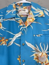 Vtg Malihini Hawaii Shirt Men  s XL Designer  s Collection Loop Collar Floral