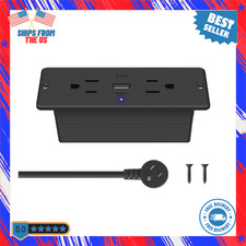 Recessed Power Strip with Outlet USB C Ports Flush Mount Desk Hidden Outlet 10FT