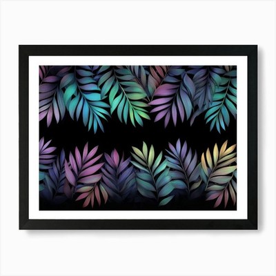 Tropische nahtlose Bordüre 1 Kunstdruck gerahmtes Wandbild Poster Leinwanddruck Bild