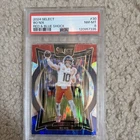 Panini 2024 Select Concourse Bo Nix RC #30 Red & Blue Shock Prizm PSA 8