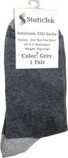 Grey Antistatic ESD Socks - Universal Size ESD Safety Socks, Static Control, Dis