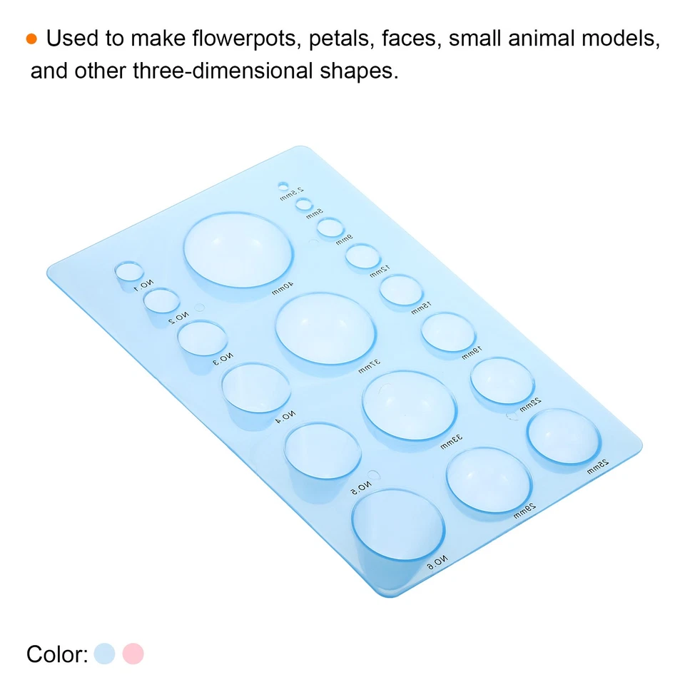 2pcs 8x5" Paper Quilling Template Board Half Ball Dome Mold Tool Craft Blue Pink - image 4 of 4