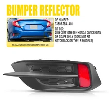 For 2016-2021 Gen 10th Honda Sedan/Coupe Civic Rear Bumper Light Reflector Right