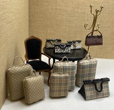 Dollhouse Scale Designer Luggage and Purses