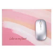 Square Mouse Pad, 10.2 x 7.7" Non-Slip Rubber Mouse Mat, Pink Oil Painting