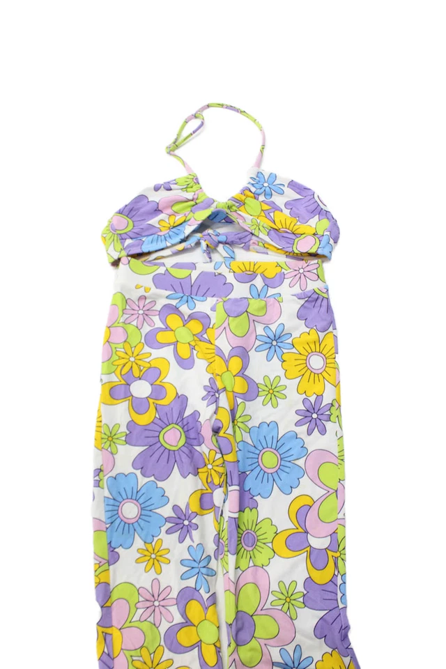 MC2 Saint Barth Niñas Estampado Floral 2 Piezas Halter Top Pantalones Conjunto Multi Talla 6 Foto 2 de 4