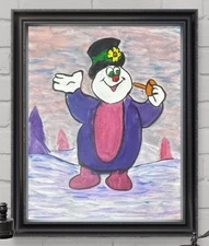 Original Art Frosty 4- 11x14 Canvas Expressionism Abstract Design Home Art