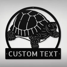Custom Metal Tortoise Wall Art Sign Personalized Turtle Wall Art Home Decor