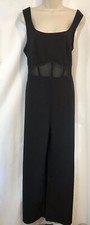 Lipsy Black Jumpsuit Size 18 Petite  Summer Mesh Corset Detail Bodice New