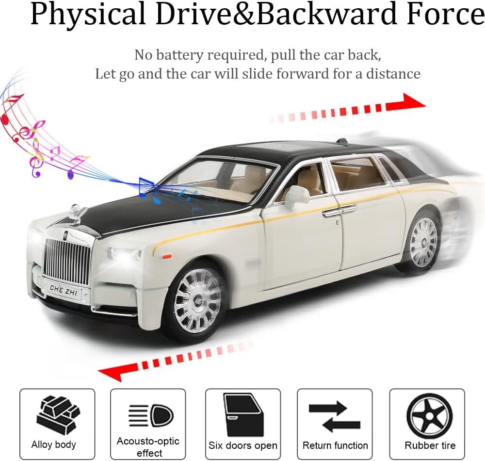 Voiture Miniature Friction NFIC Hong Kong, Rolls Royce Phantom V Rouge, 1/24, 25cm