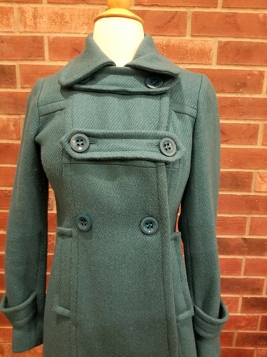 SAKS FIFTH AVENUE OFF 5TH WOMEN'S WOOL-BLEND COAT BEAUTIFUL BLUE SIZE: XS - Picture 3 of 7