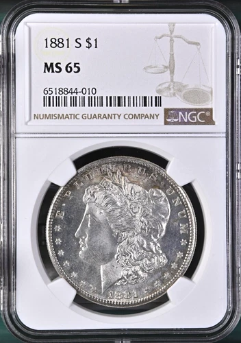 1881-S MS65 Morgan Silver Dollar Silver Coin NGC Mint State 65 Uncirculated!