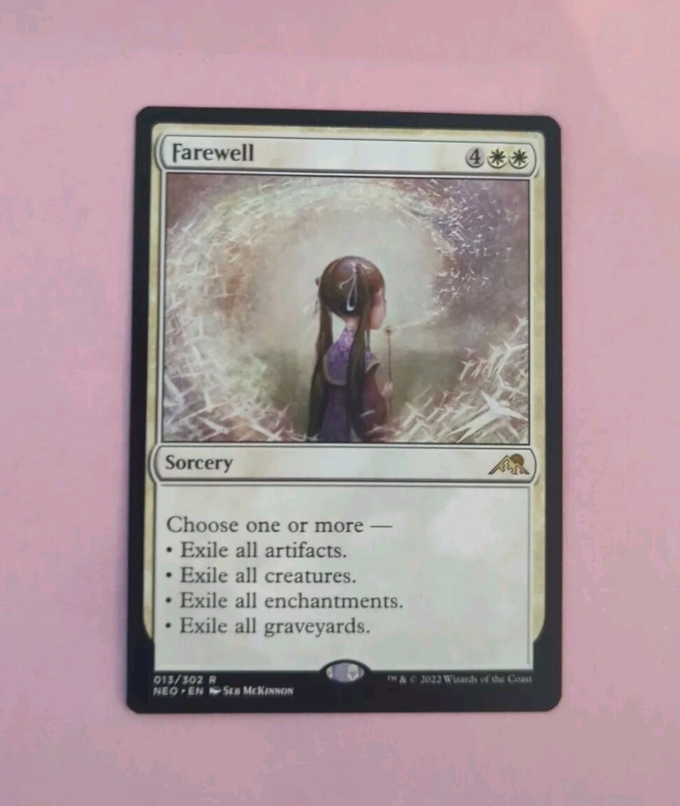 Mtg Kamigawa Neon Dynasty Rare Farewell, White Mtg Kamigawa Neon Dynasty Rare Farewell, White