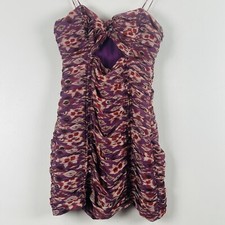 Zara Mini Dress Cut Out Ruched Chiffon Size XS
