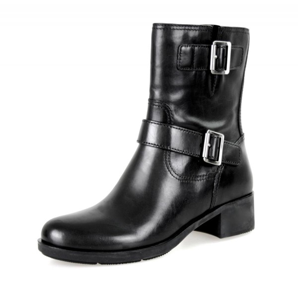 Prada Leder Stiefelette Schuhe - Silber Schnallen - Schwarz - Neu - 36,5 37-image