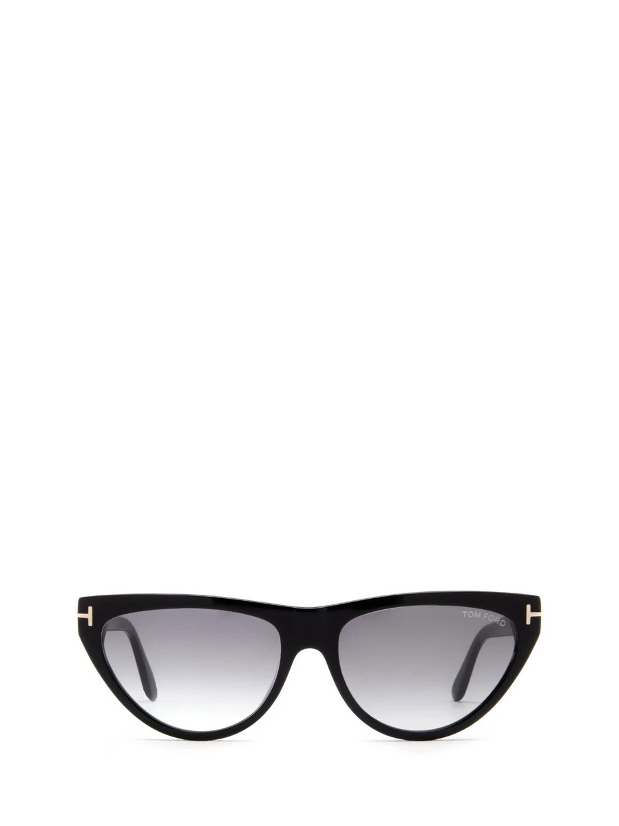 Tom Ford Amber-02 TF990 ECO 01B Black Cat Eye Sunglasses  display picture 1
