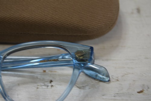 Vintage Selecta Clear Blue Eyeglass Frames France with Hard Case - Picture 2 of 4
