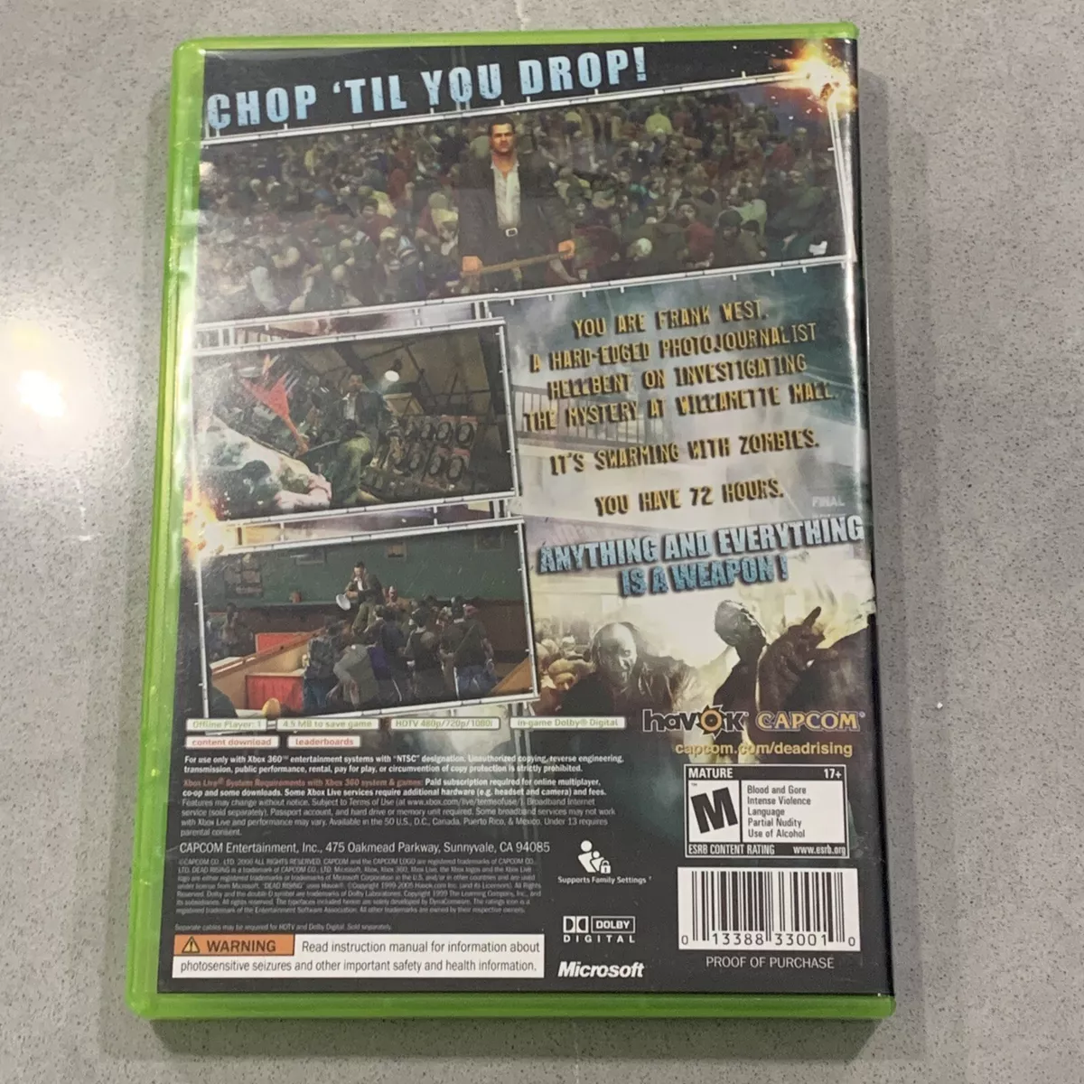 DEAD RISING (Microsoft Xbox 360, 2006) Complete in Box CIB