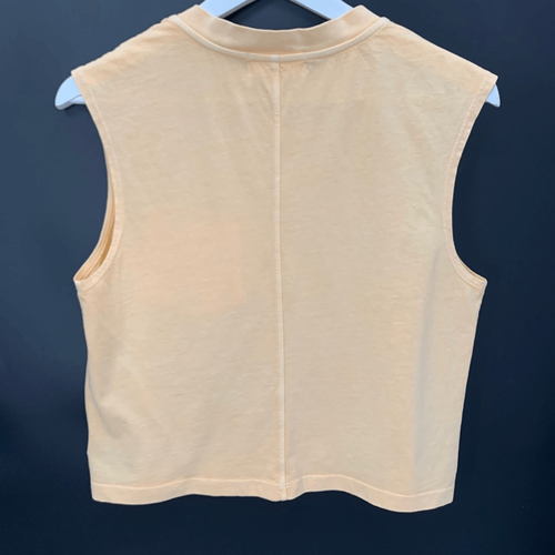 T-shirt canotta BELLA DAHL 100% cotone tinta unita giallo basic tg xs - Foto 3 di 6