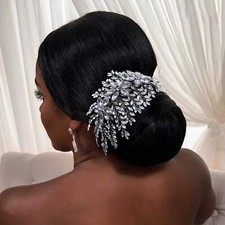 Bridal Hair Accessories Wedding Hair Pieces for Brides Rhinestone Bride Headb...