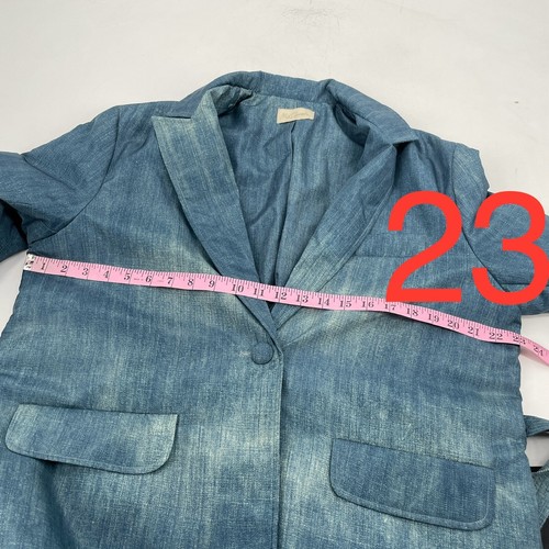 Mes Demoiselle PARIS women's size L puffer jacket navy tie button pockets v-neck - Picture 8 of 14