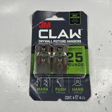 3M Claw Drywall Picture Hangers Holds 25 Pounds 4 Count Spot Markers 1 Pack
