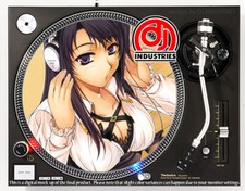 Anime Headphone Girl Jennifer- 7"-12" DJ slipmat for LP turntable record player