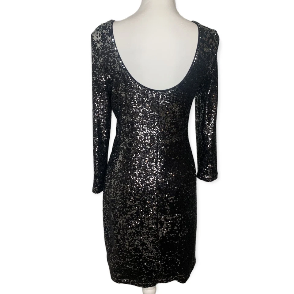 Cluny черный и серебро блестками длинным рукавом платье 8 - Изображение 4 из 4