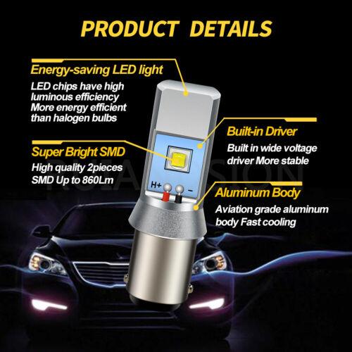 Ruiandsion BA15D LED Ampoule De Signalisation De Véhicule 1076 Indicateur 6V - Foto 3 di 7