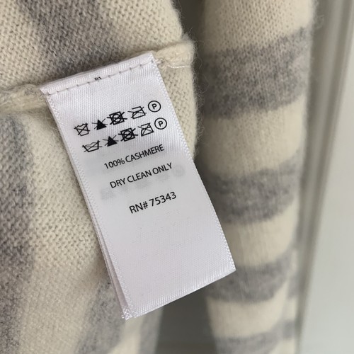 CC California Gray White Striped Cashmere Crewneck Sweater women sz XS - Picture 8 of 8