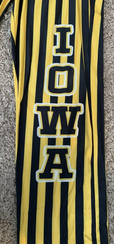 Striped Pajama Pants Black & Gold/Yellow Iowa Brief Insanity Women's Size Small - Image 2 of 4