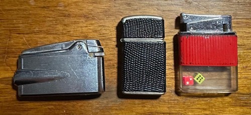 Lot of 3 Vintage Lighter's Craftsman Vista Dice / Trimlite Champ / Ronson Veri