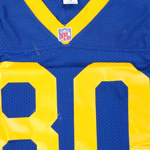 Rare Vintage RUSSELL ATHLETIC Isaac Bruce Los Angeles Rams Jersey 90s Blue SZ 42 - Picture 4 of 10