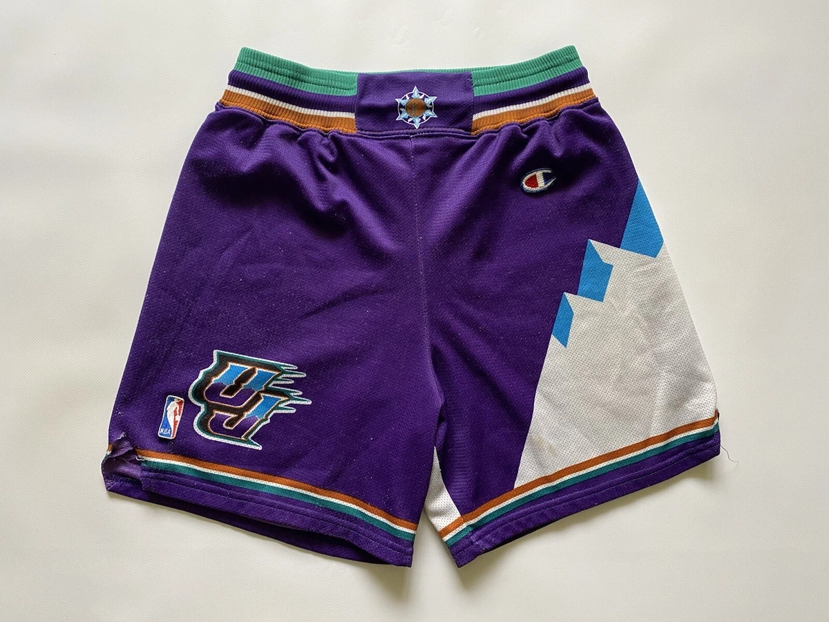 VINTAGE NBA UTAH JAZZ BASKETBALL SHORTS CHAMPION SIZE S